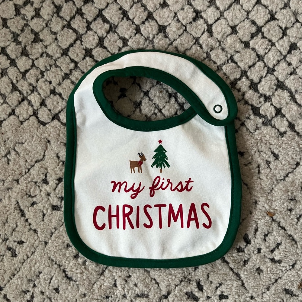 CARTERS First Christmas Bib